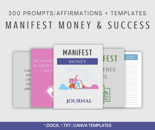 Manifest Money & Success | Affirmation Cards and Journal Bundle