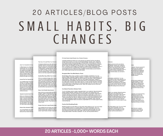 20 'Small Habits, Big Changes' Articles