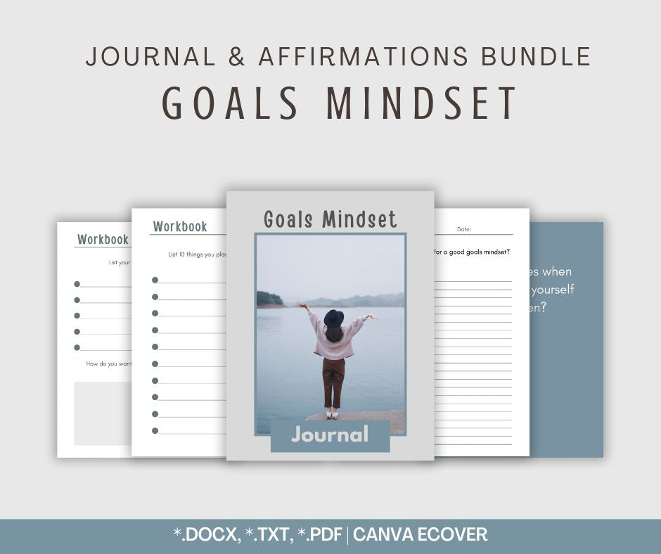 Goals Mindset Journal & Affirmations Bundle