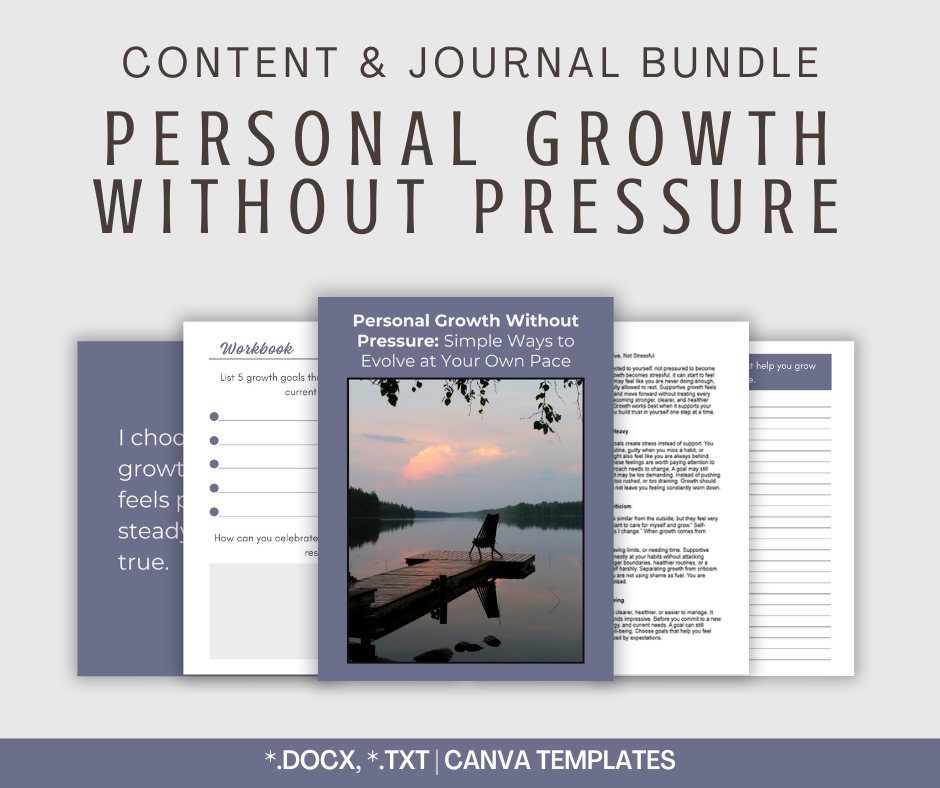 Personal Growth Without Pressure | Content & Journal Bundle
