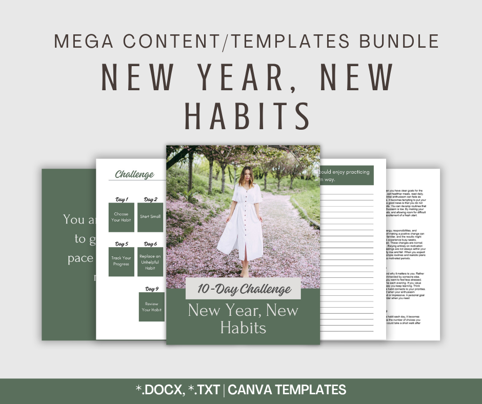 New Year, New Habits | MEGA Content and Templates Bundle