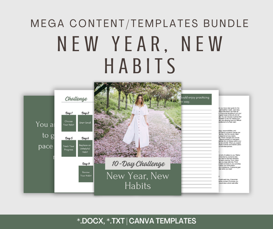 New Year, New Habits | MEGA Content and Templates Bundle