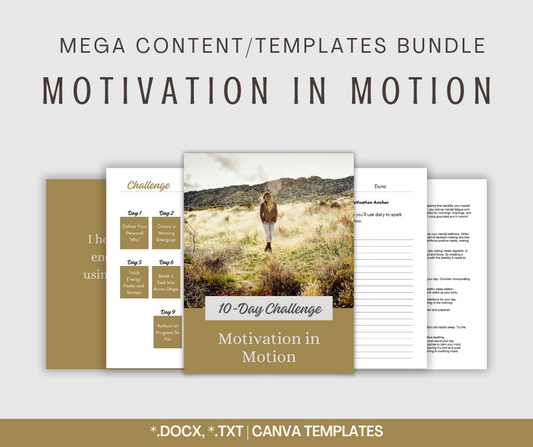 Motivation in Motion | MEGA Content and Templates Bundle