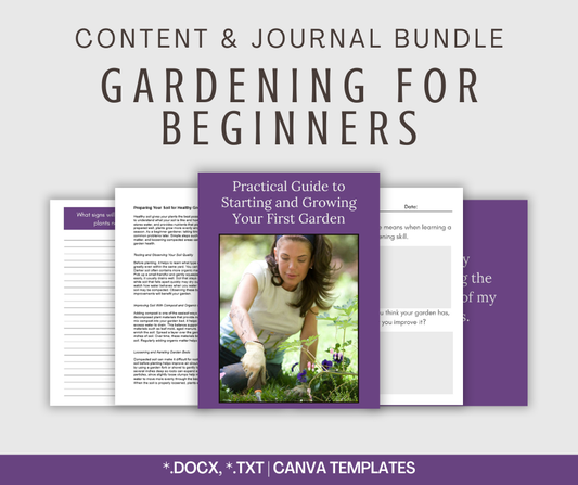 Gardening For Beginners | Content & Journal Bundle