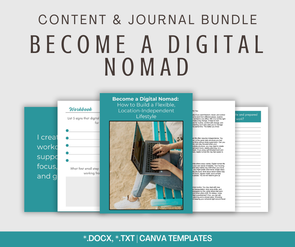 Become a Digital Nomad | Content & Journal Bundle