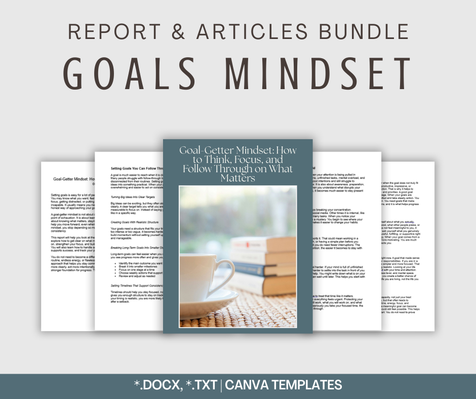 Goals Mindset | Report & Articles Bundle