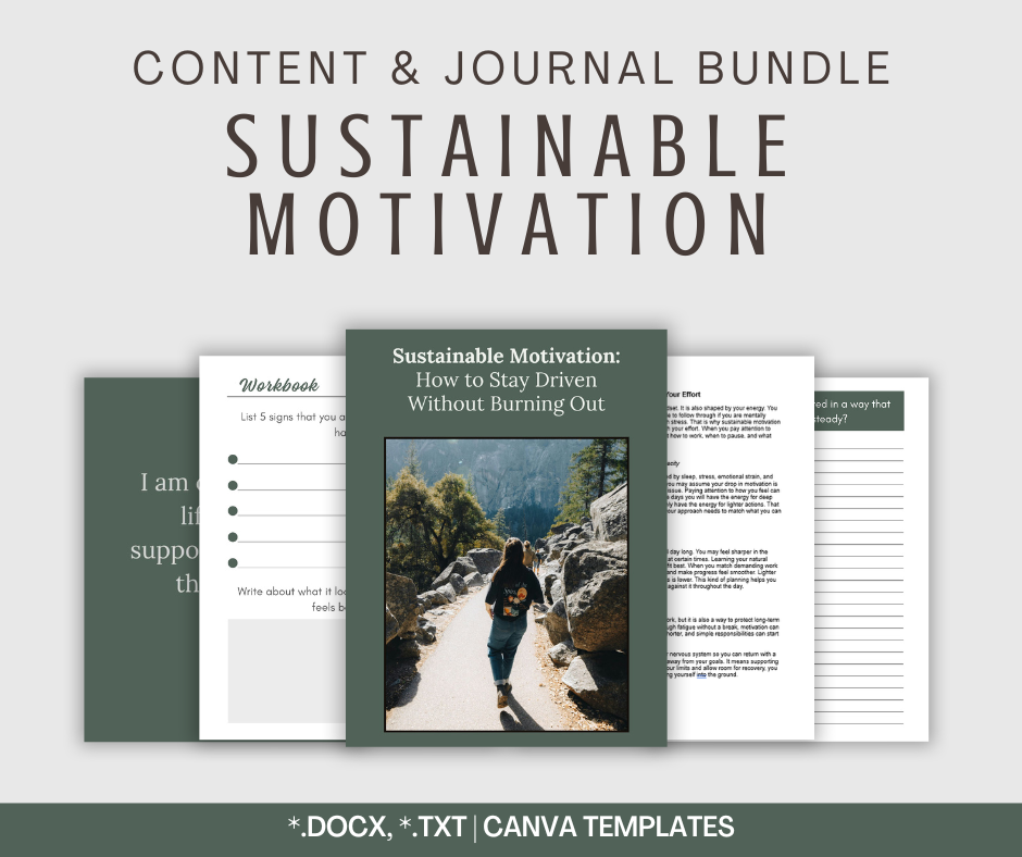 Sustainable Motivation | Content & Journal Bundle
