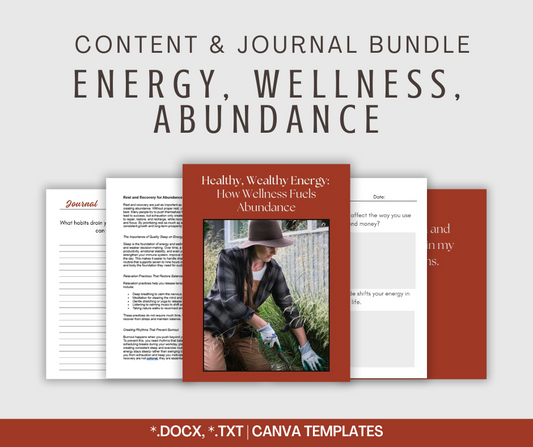 Energy, Wellness, and Abundance | Content & Journal Bundle