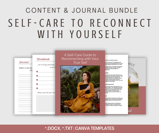 Self-Care to Reconnect With Yourself | Content & Journal Bundle