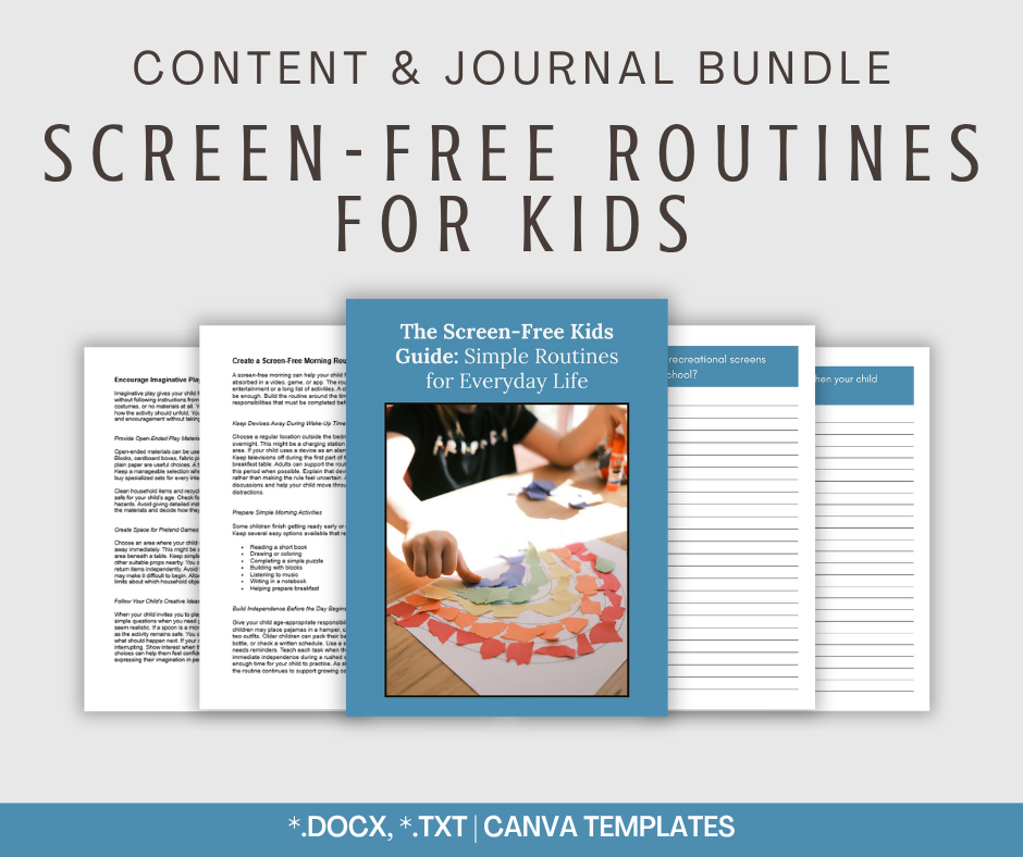 Screen-Free Routines For Kids | Content & Journal Bundle