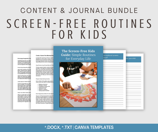 Screen-Free Routines For Kids | Content & Journal Bundle