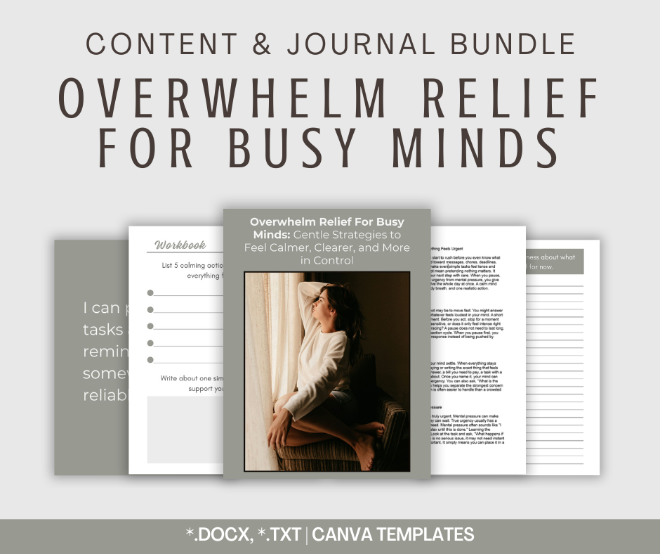 Overwhelm Relief For Busy Minds | Content & Journal Bundle
