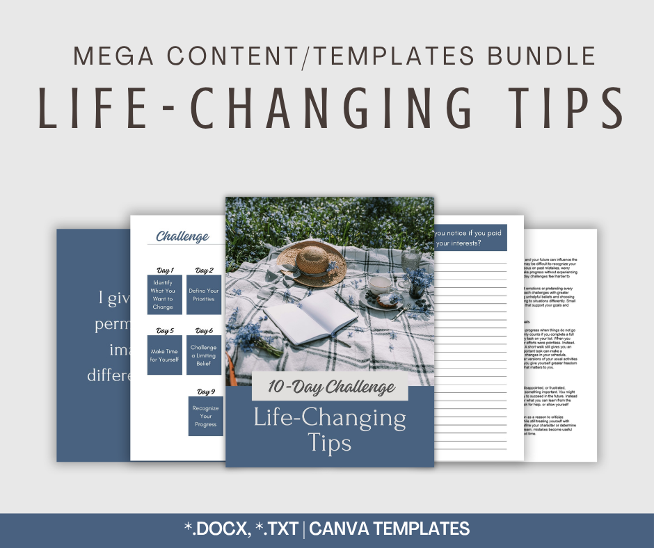 Life-Changing Tips | MEGA Content and Templates Bundle