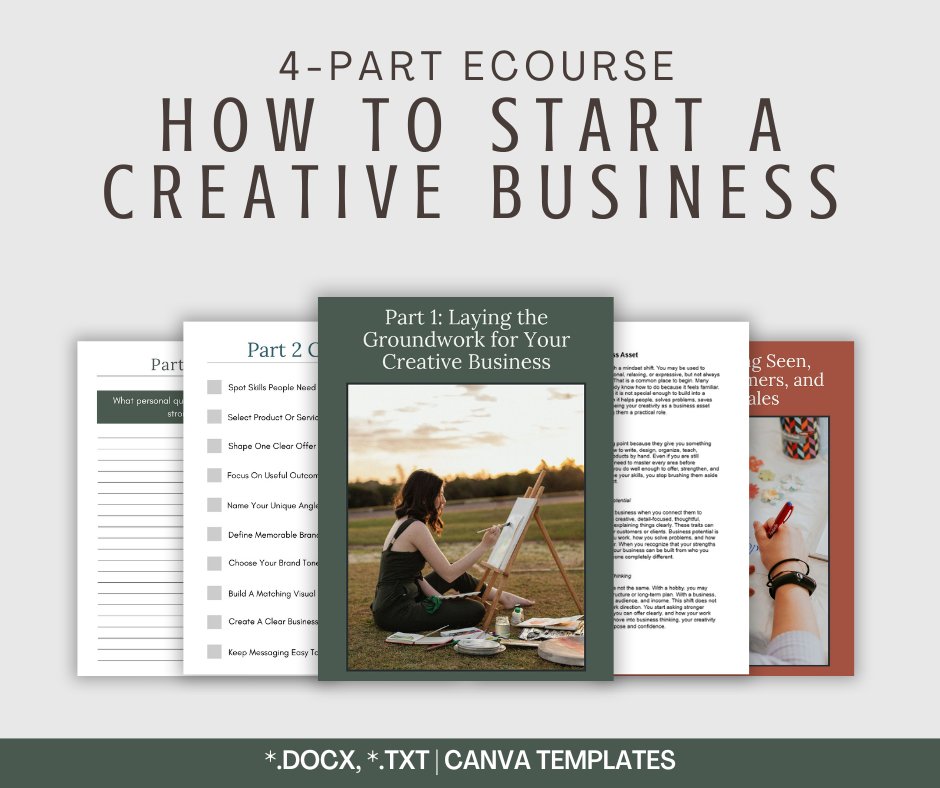 4-Part eCourse: How to Start a Creative Business