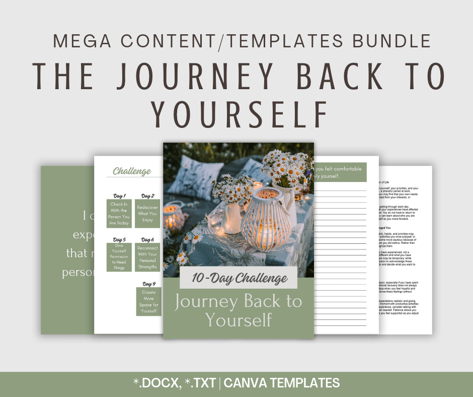 The Journey Back to Yourself | MEGA Content and Templates Bundle