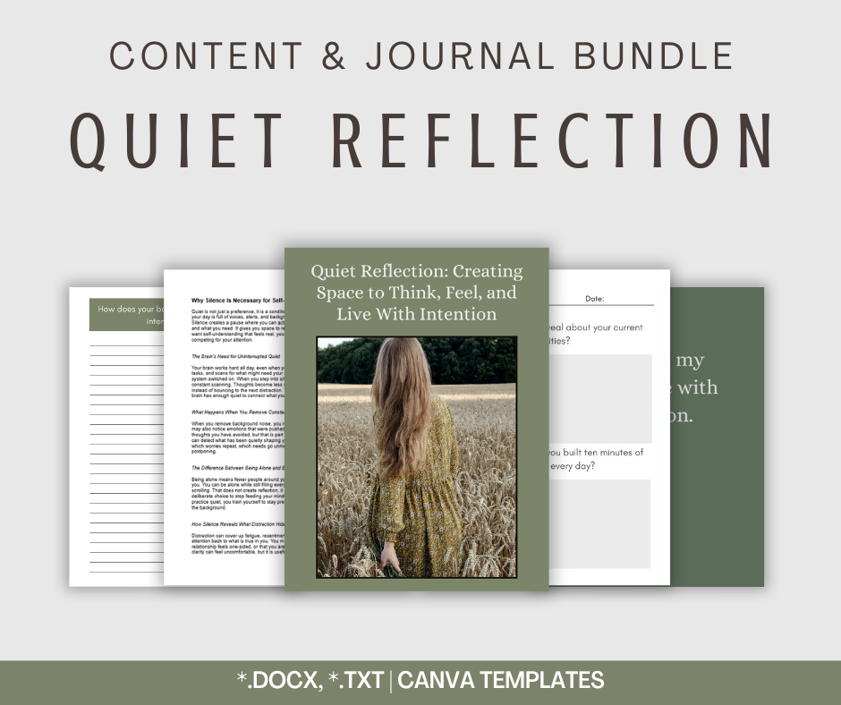 Quiet Reflection | Content & Journal Bundle – Happy Healthy Content