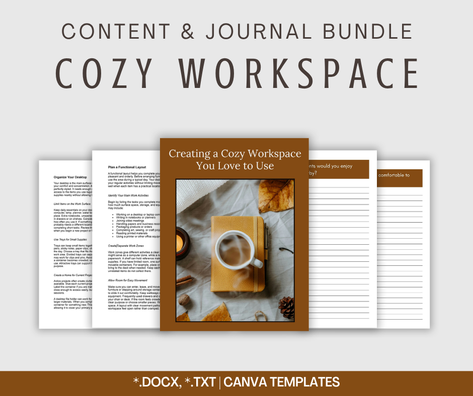 Cozy Workspace | Content & Journal Bundle