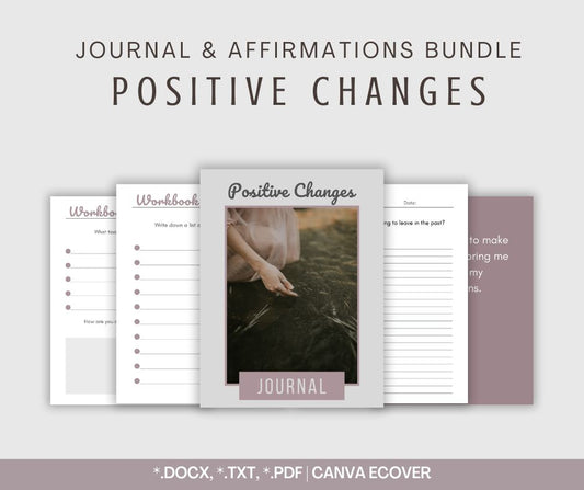 Positive Changes Journal & Affirmations Bundle