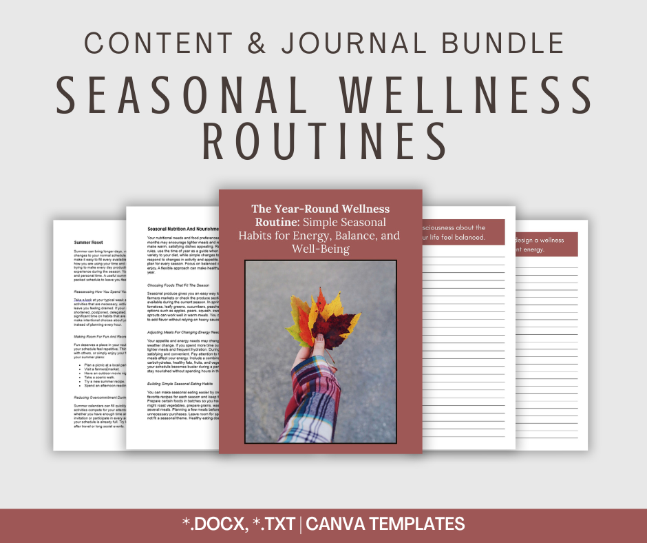 Seasonal Wellness Routines | Content & Journal Bundle