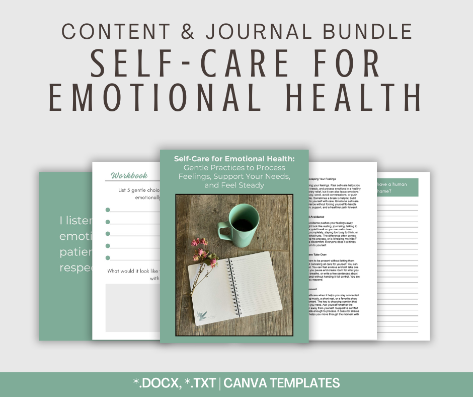 Self-Care For Emotional Health | Content & Journal Bundle
