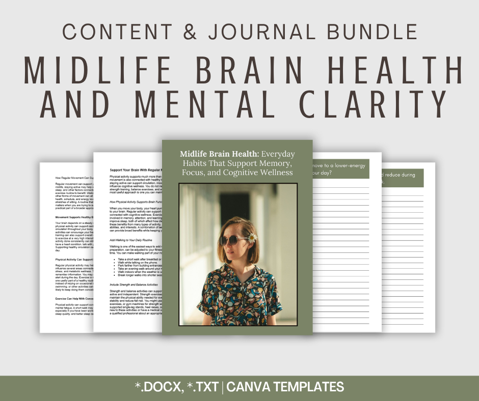 Midlife Brain Health and Mental Clarity | Content & Journal Bundle