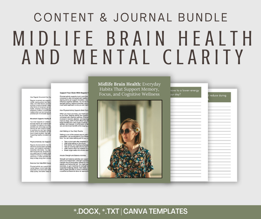 Midlife Brain Health and Mental Clarity | Content & Journal Bundle