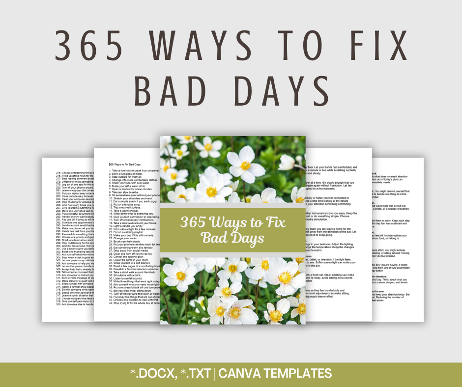 365 Ways to Fix Bad Days | Content Bundle