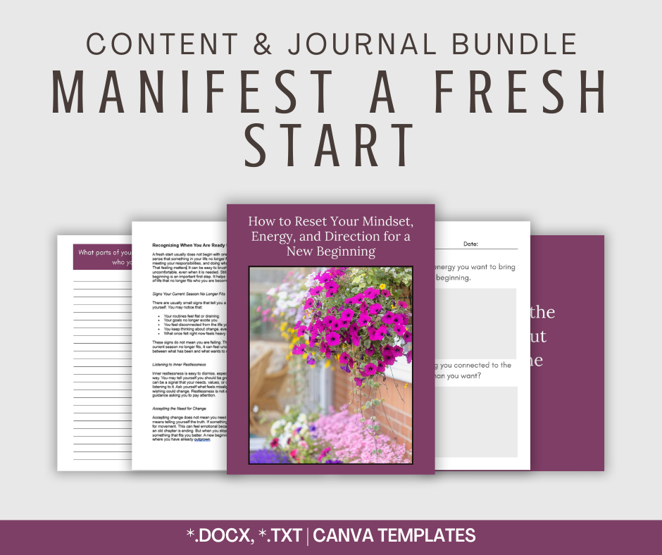 Manifest a Fresh Start | Content & Journal Bundle