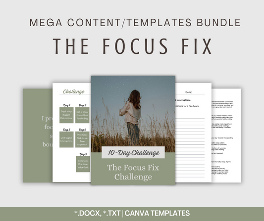 The Focus Fix | MEGA Content and Templates Bundle