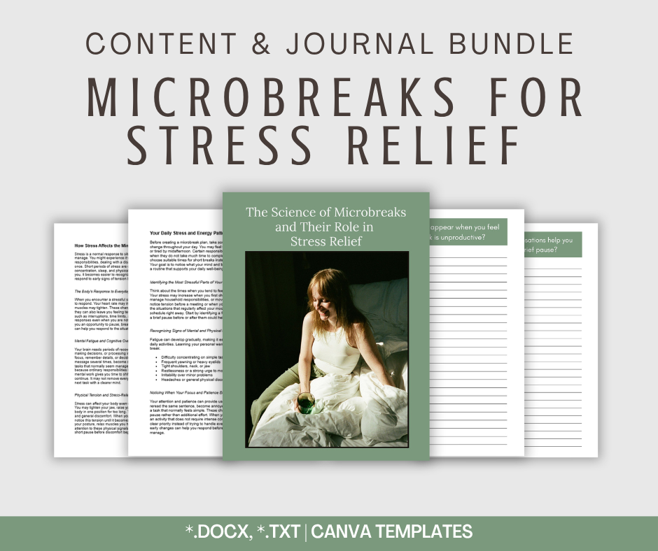 Microbreaks For Stress Relief | Content & Journal Bundle