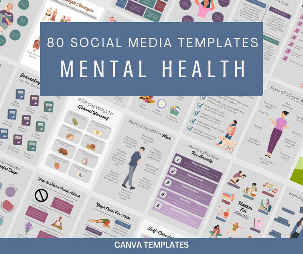 Mental Health Social Media Templates | Canva Templates – Happy Healthy ...