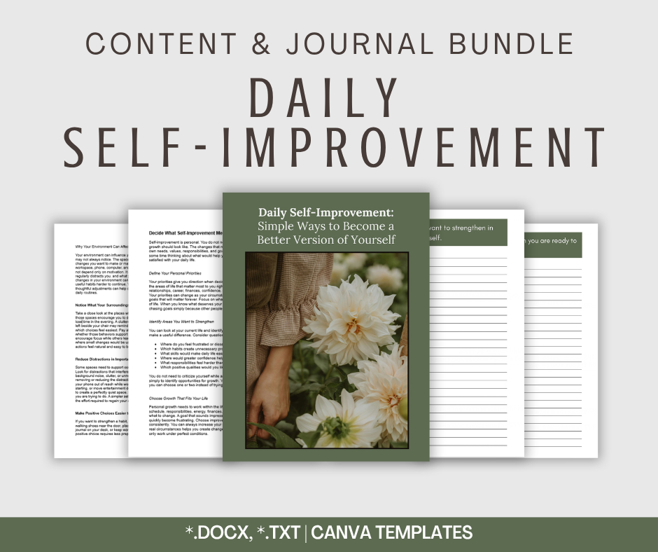 Daily Self-Improvement | Content & Journal Bundle