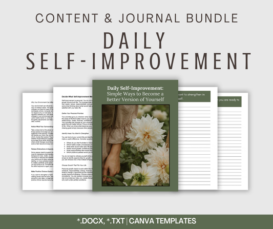 Daily Self-Improvement | Content & Journal Bundle