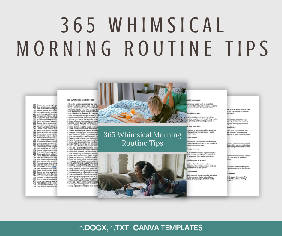 365 Whimsical Morning Routine Tips | Content Bundle