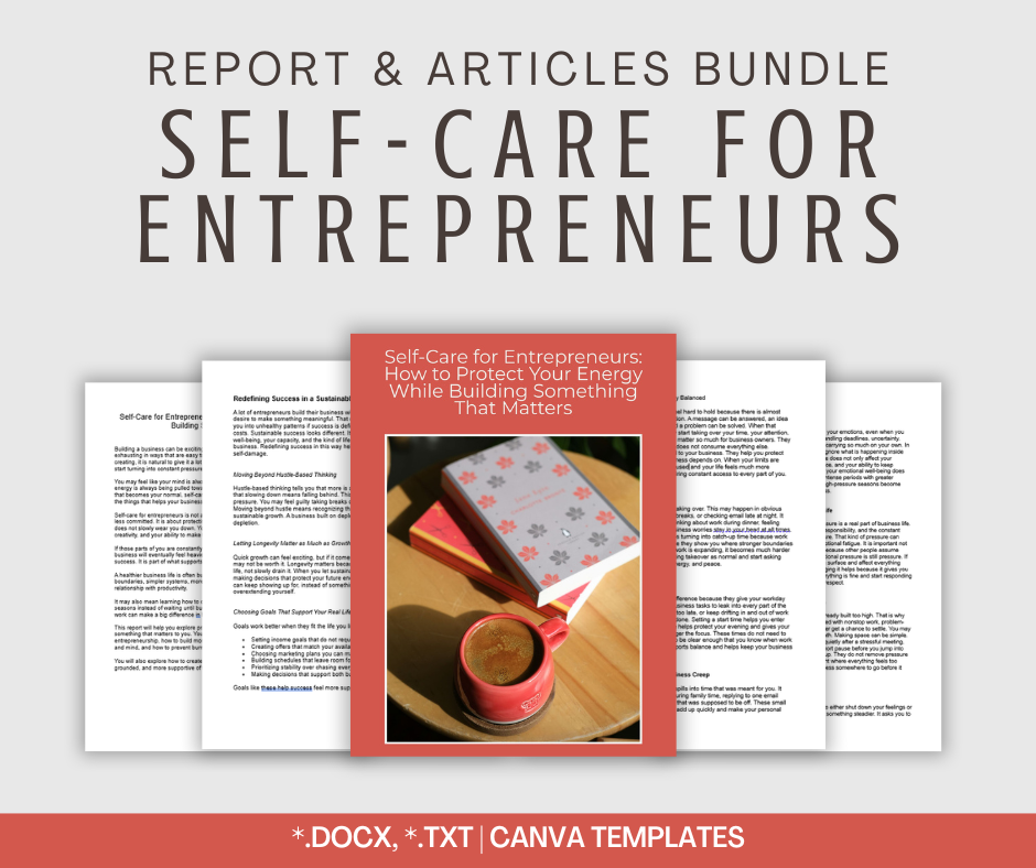 Self-Care for Entrepreneurs | Report & Articles Bundle