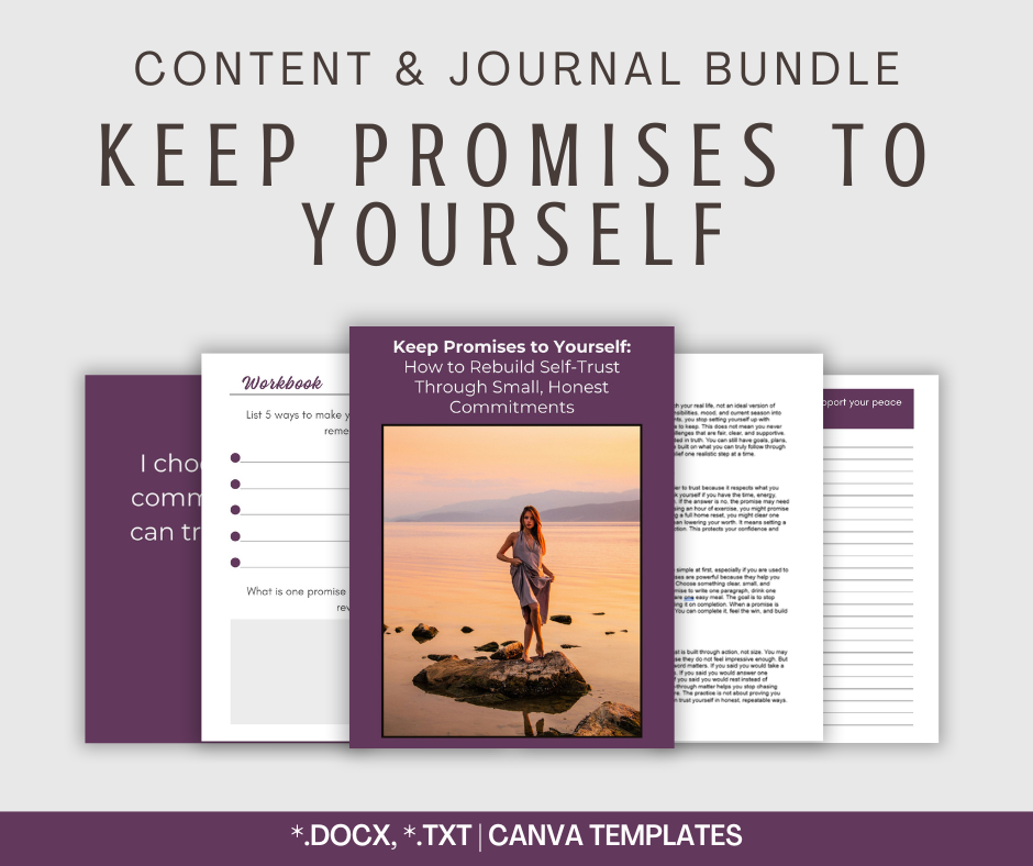 Keep Promises to Yourself | Content & Journal Bundle