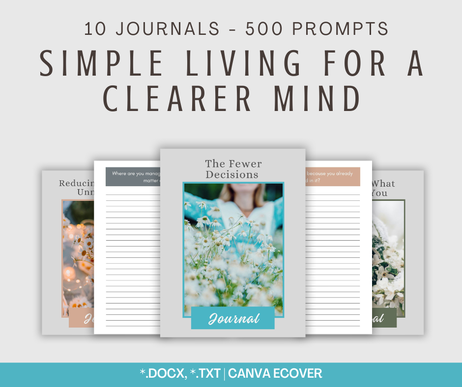 Simple Living for a Clearer Mind Journal Collection | 10 Journals