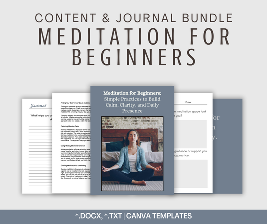 Meditation For Beginners | Content & Journal Bundle