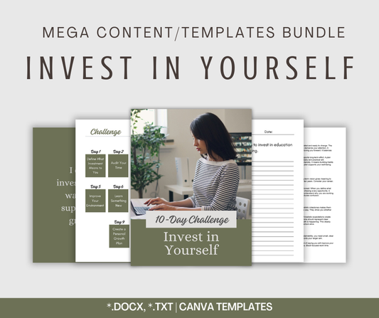 Invest in Yourself | MEGA Content and Templates Bundle