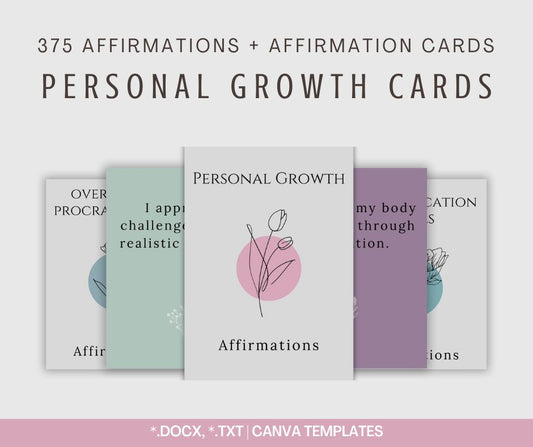 Personal Growth Affirmations | Affirmation Cards Bundle