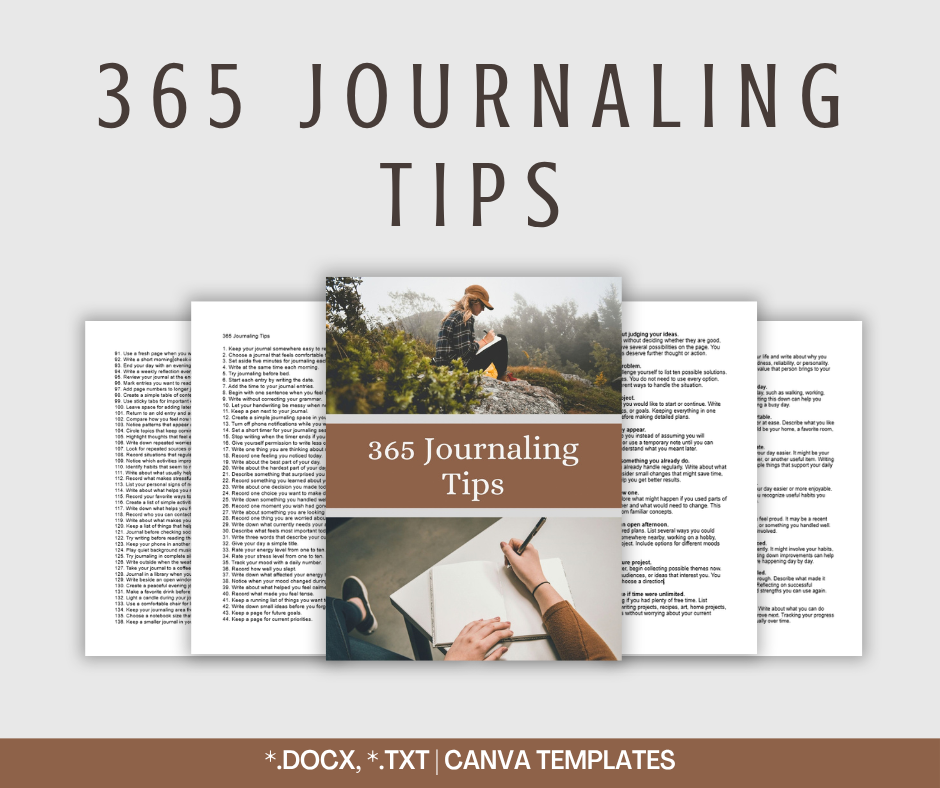 365 Journaling Tips | Content Bundle