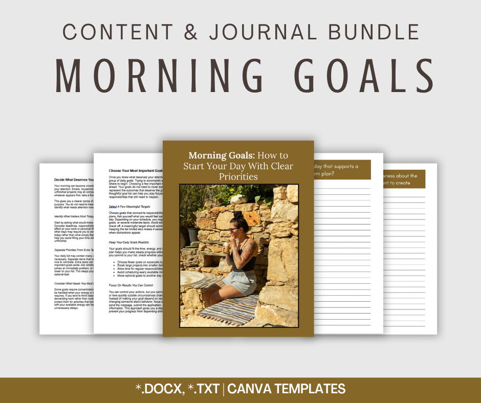 Morning Goals | Content & Journal Bundle