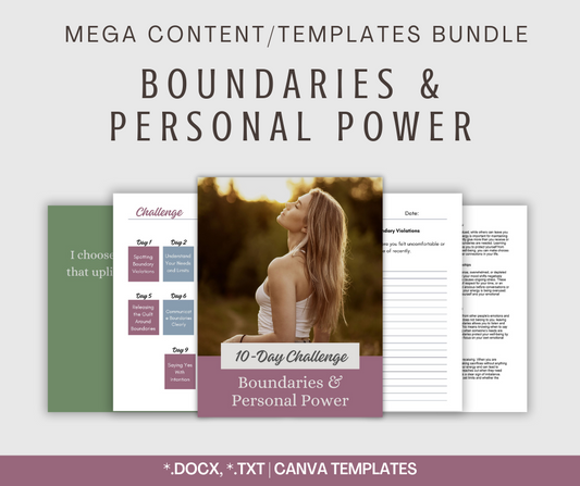Boundaries and Personal Power | MEGA Content and Templates Bundle