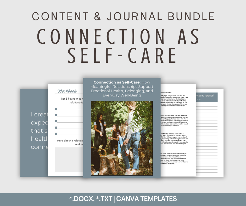 Connection as Self-Care | Content & Journal Bundle