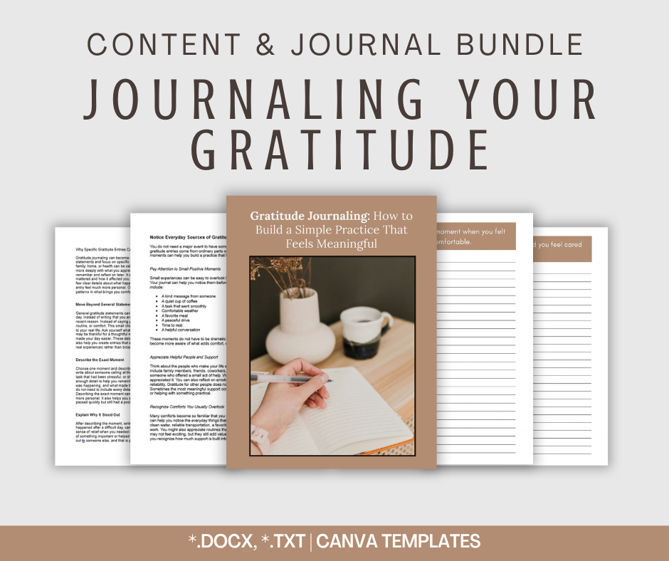 Journaling Your Gratitude | Content & Journal Bundle
