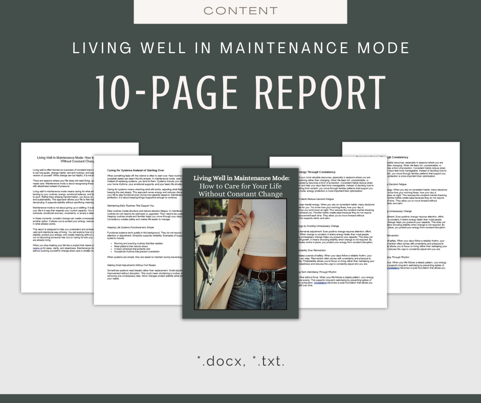 Living Well in Maintenance Mode | Content & Journal Bundle