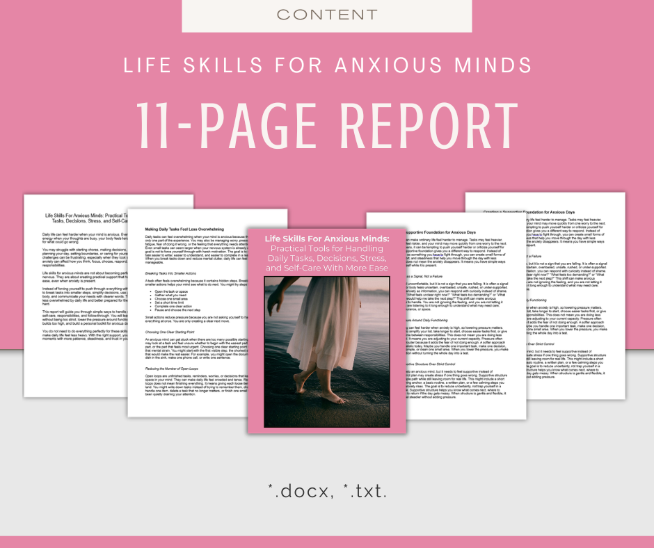 Life Skills For Anxious Minds | Content & Journal Bundle