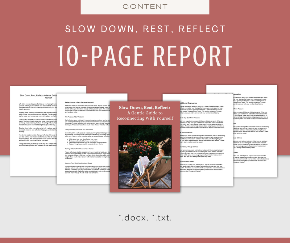 Slow Down, Rest, Reflect | Content & Journal Bundle