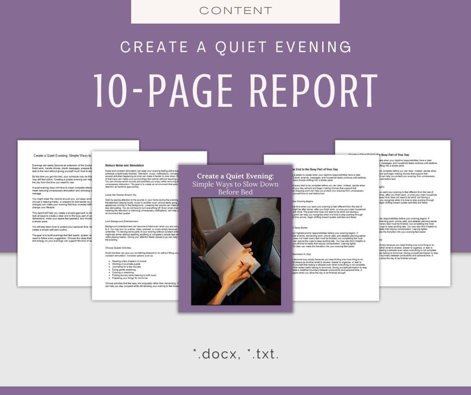 Quiet Evening | Content & Journal Bundle