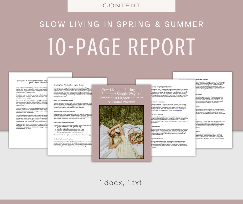 Slow Living in Spring and Summer | Content & Journal Bundle